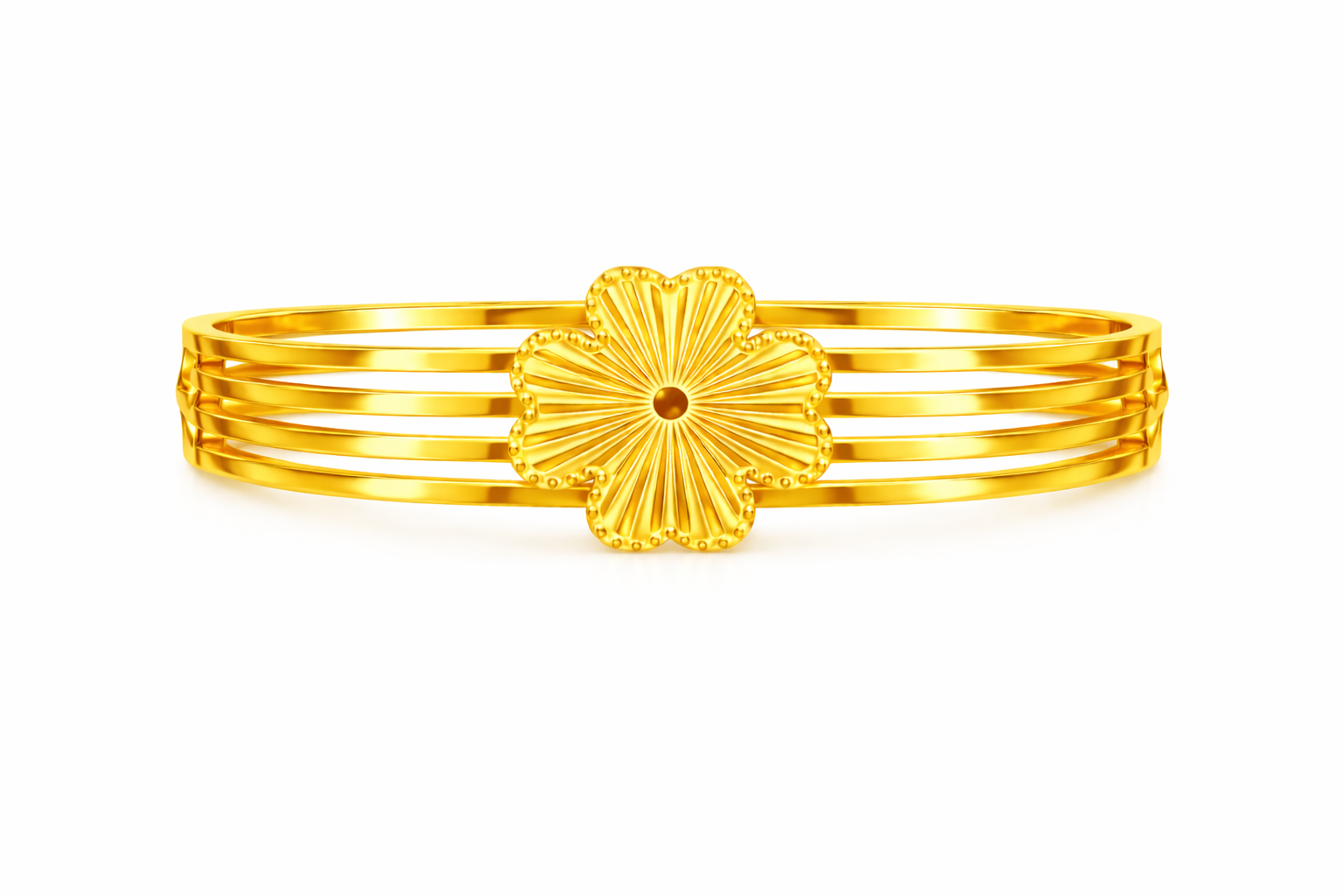 Floral Radiance Gold Bracelet