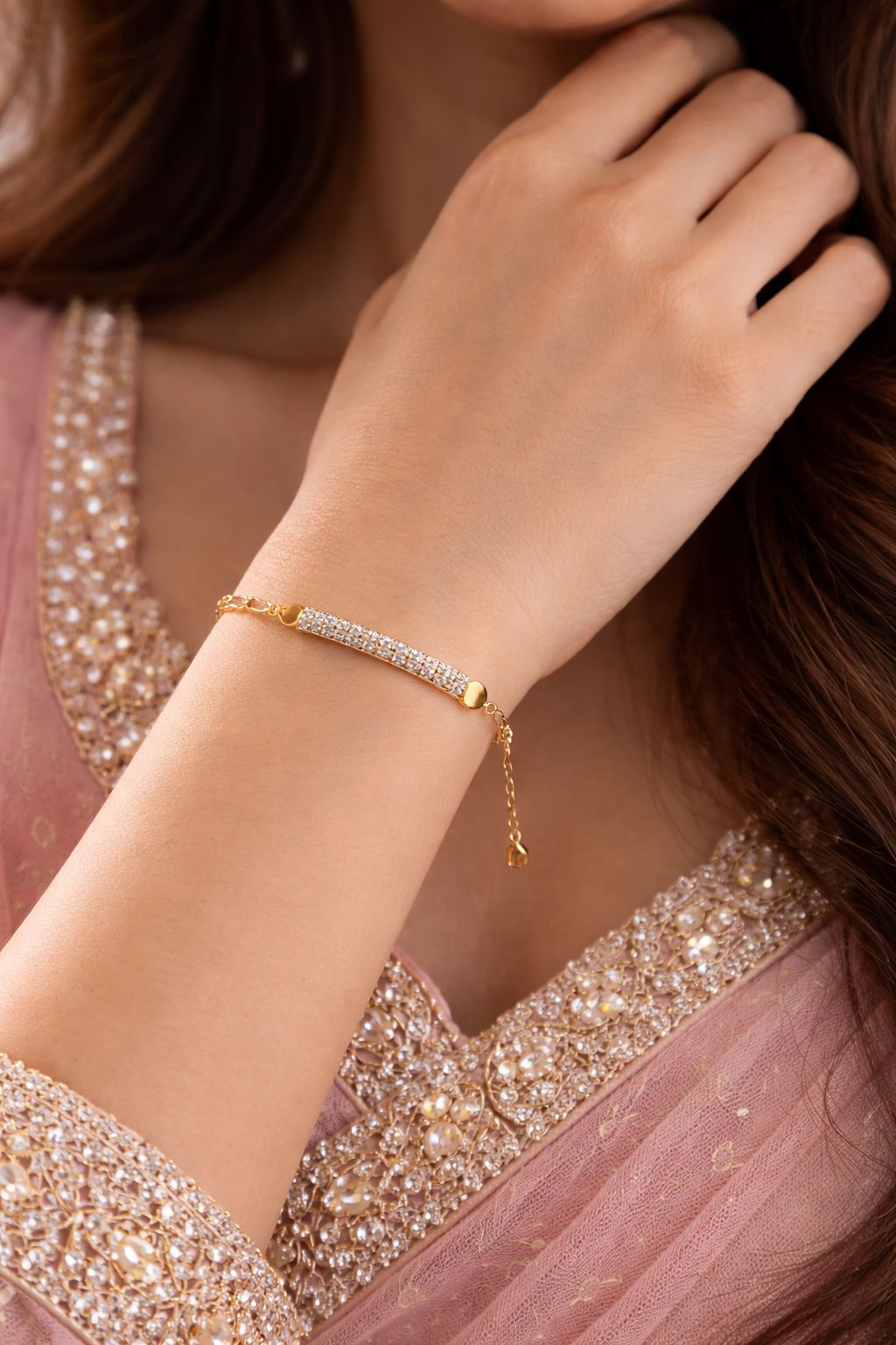 Crystal Bar Layered Bracelet