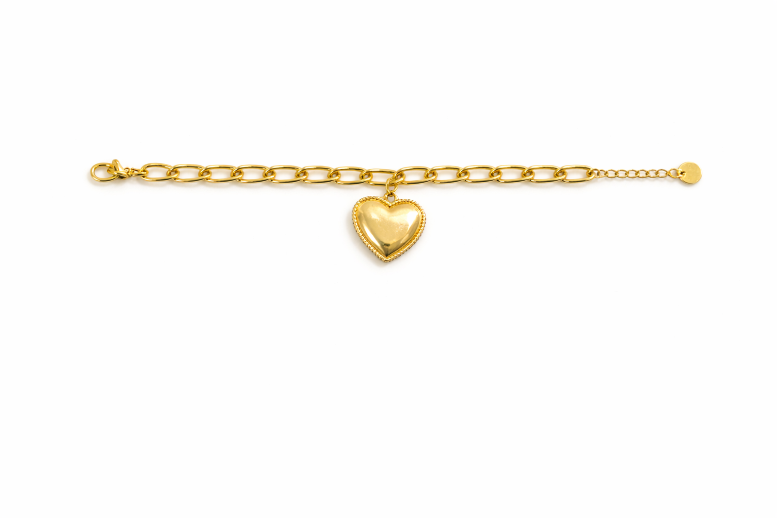 Links Chain Bracelet with Heart Charm