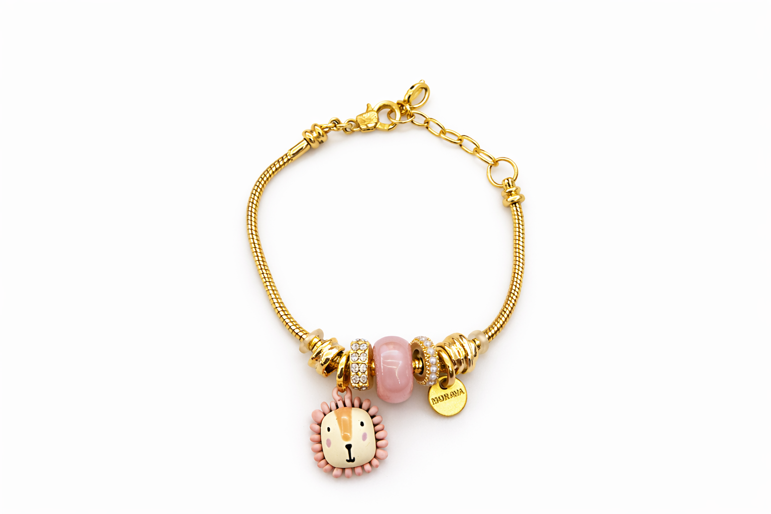 Chain Bracelet with Cute Lion Charm