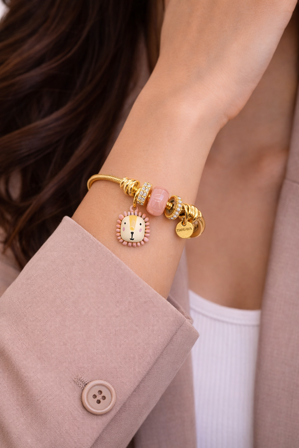 Chain Bracelet with Cute Lion Charm