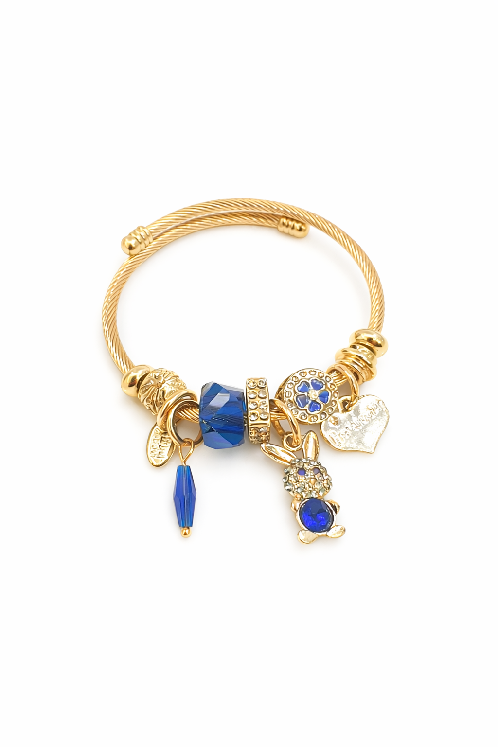 Midnight Bloom Charm Cable Bracelet