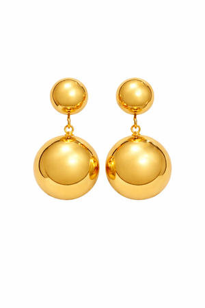 Golden Sphere Drop Earrings |3| Mehrooh