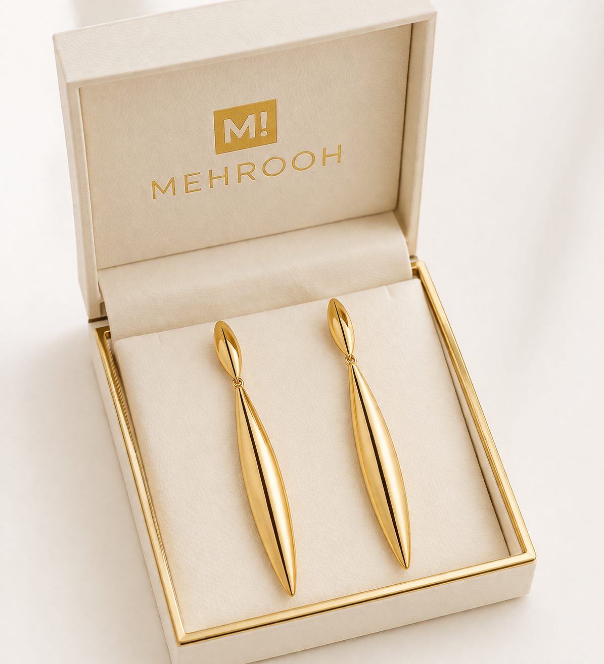 Golden Sleeek Drop Earrings