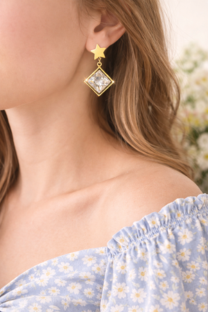 Star Crystal Drop Earrings |1| Mehrooh