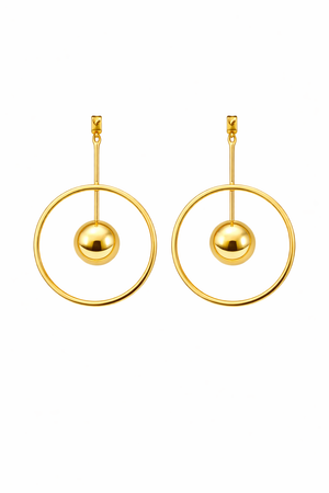 Golden Orbit Drop Earrings |2| Mehrooh