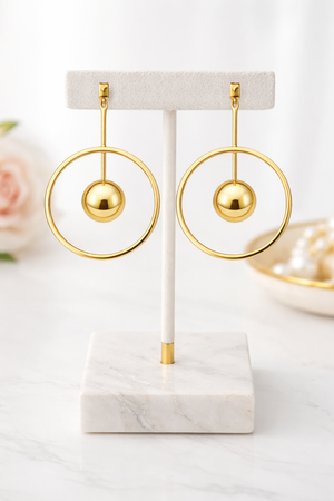 Golden Orbit Drop Earrings |4| Mehrooh
