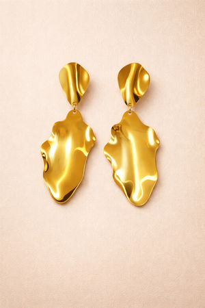 Golden Amoeba Dangle Earrings |5| Mehrooh