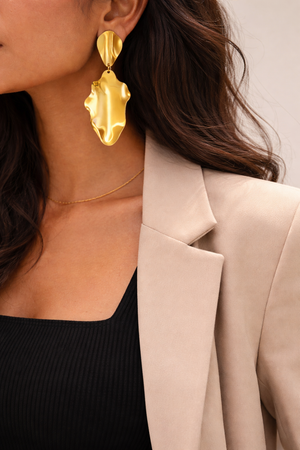 Golden Amoeba Dangle Earrings |4| Mehrooh
