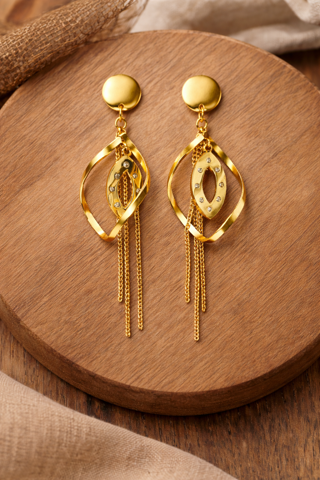 Layered Chain Dangle Earrings