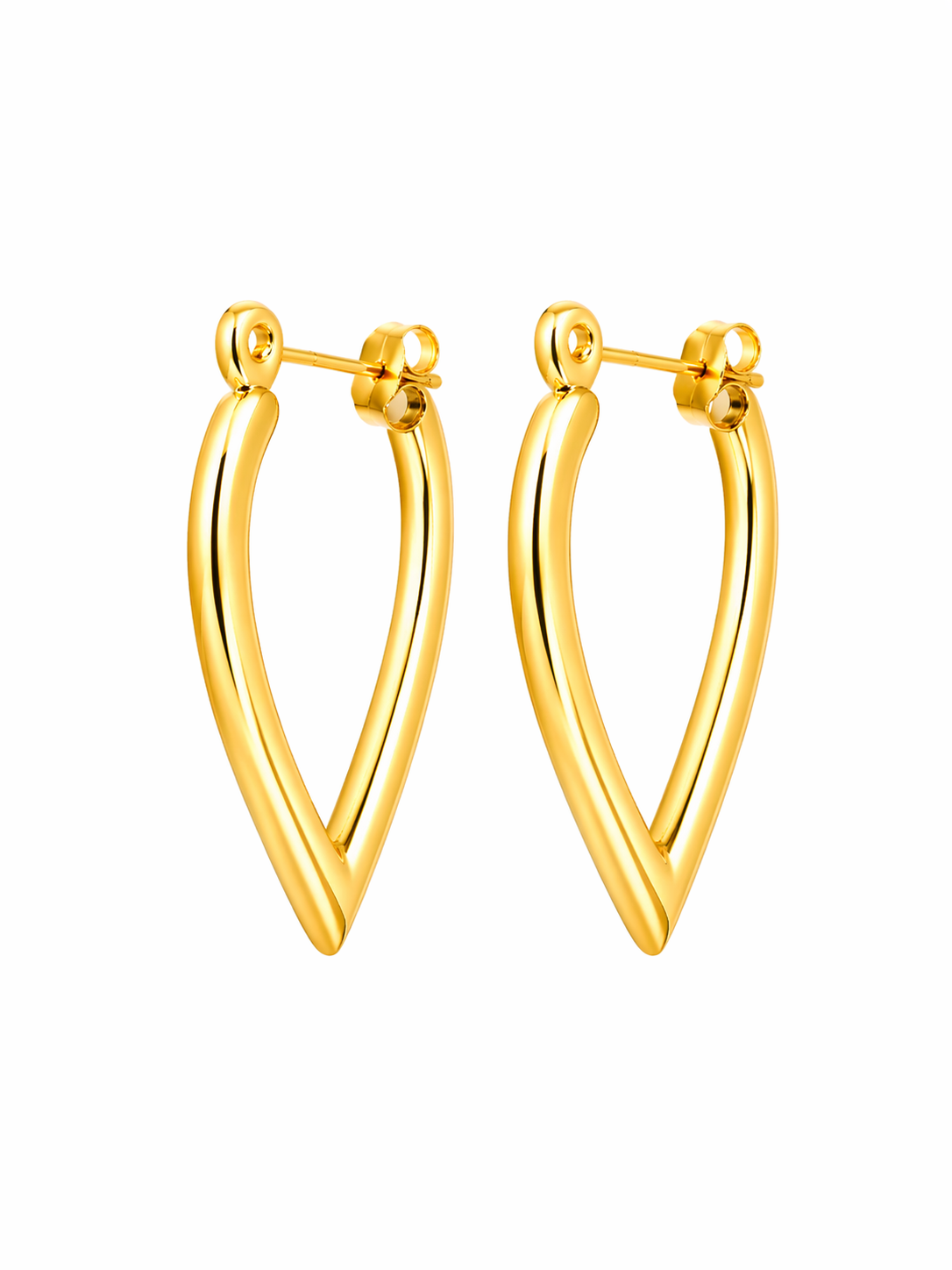 Petite V-Glow Hoop Earrings