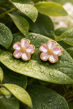 Mother Of Pearl Floral Stud Earrings |2| Mehrooh
