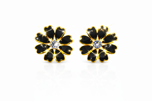 Black Flower Stud Earrings |2| Mehrooh