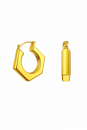 Golden Hexagon Hoops |3| Mehrooh