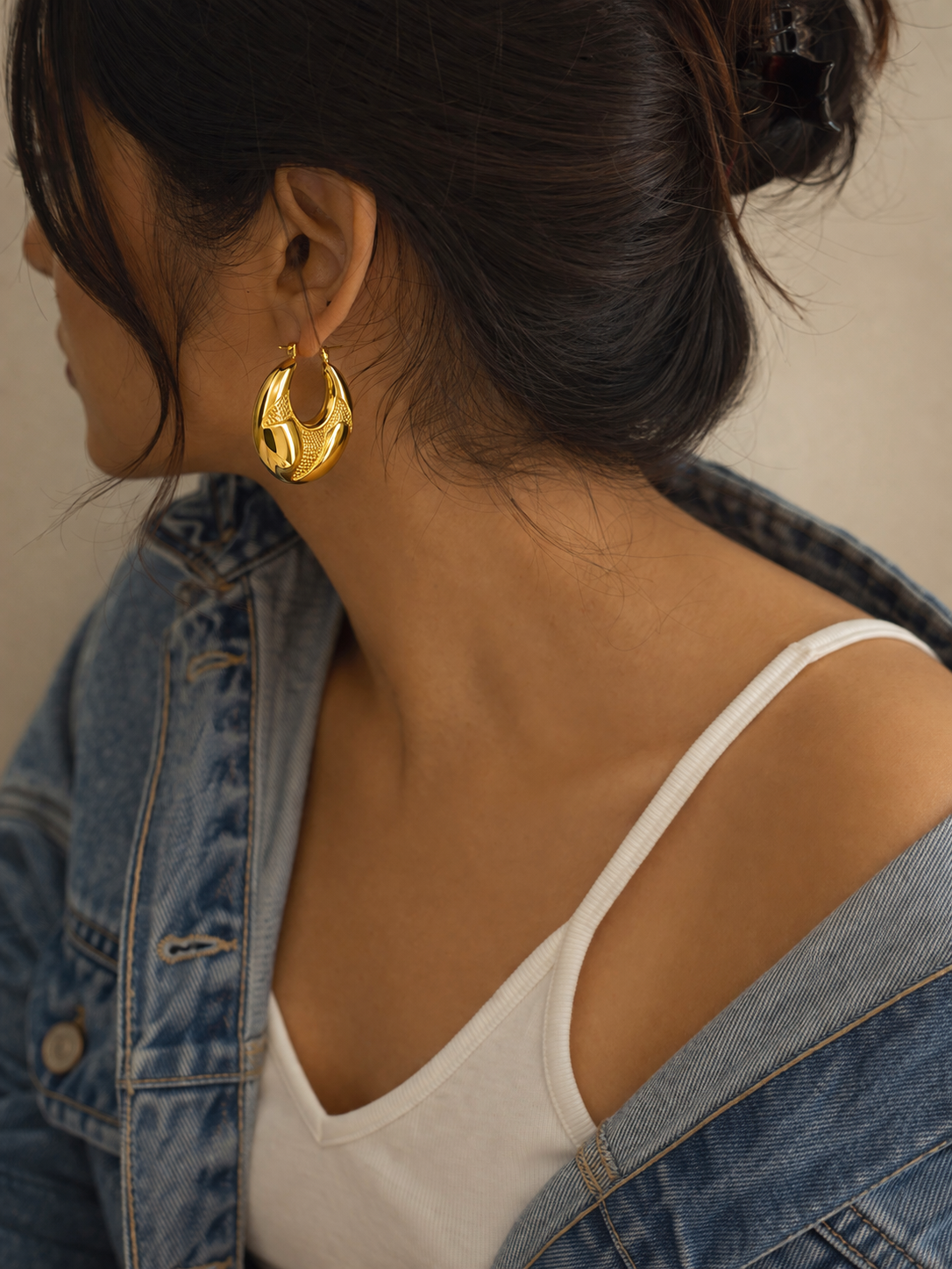 Chunky Gold Hoop Earrings
