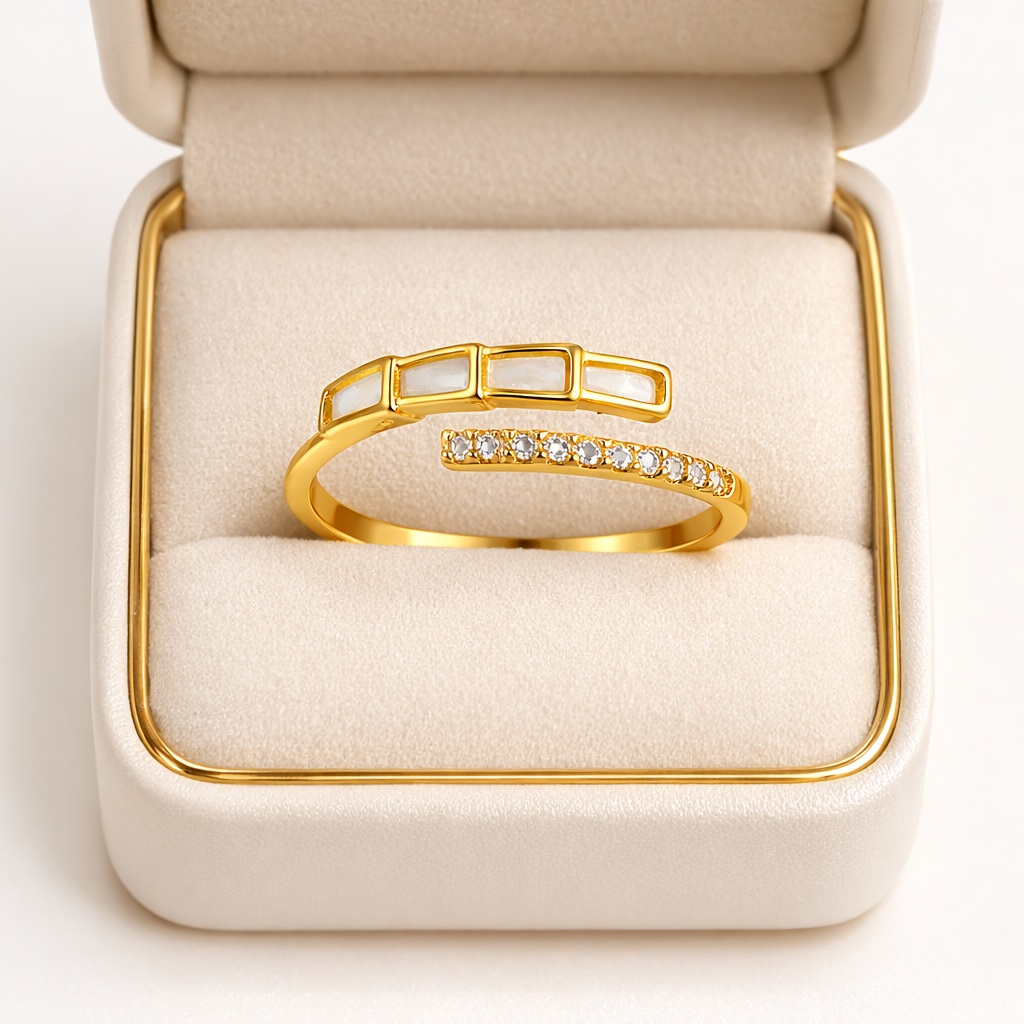 Mother Of Pearl Crystal Ring |1| Mehrooh