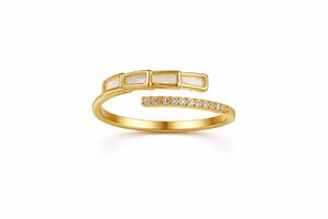 Mother Of Pearl Crystal Ring |3| Mehrooh