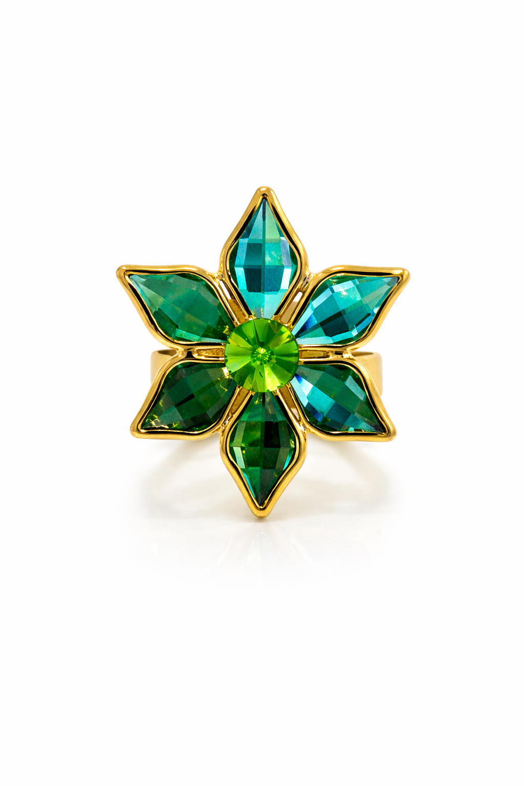 Emerald Bloom Statement Ring |1| Mehrooh