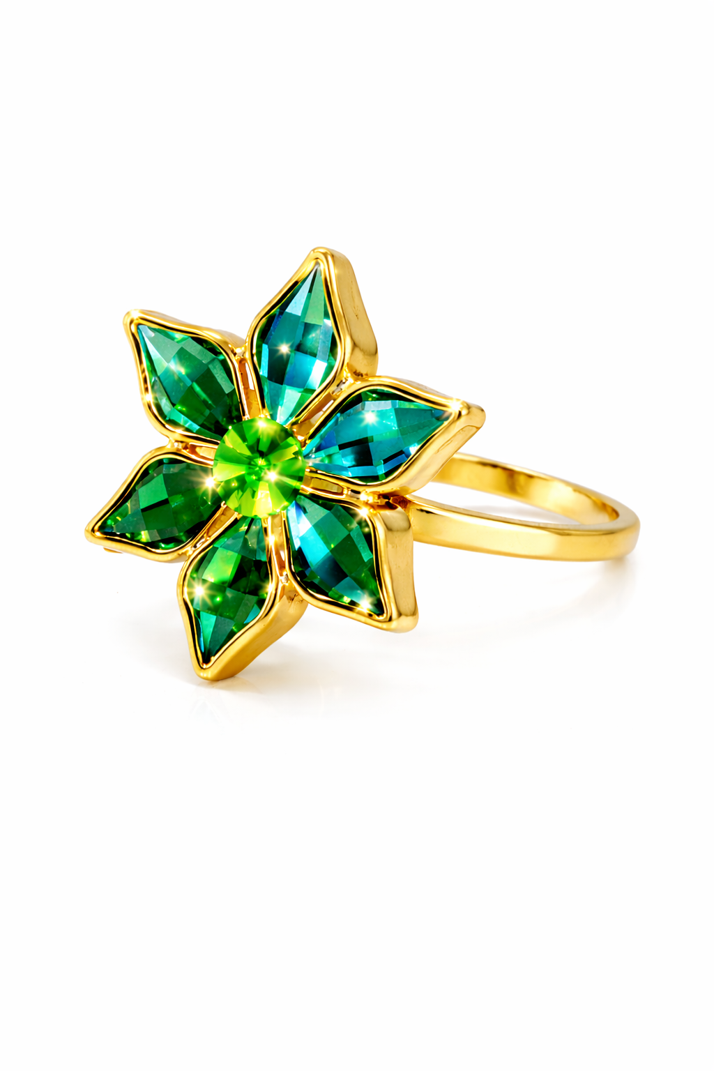 Emerald Bloom Statement Ring |2| Mehrooh
