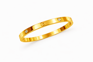 Golden Bangle Bracelet With Inlay Diamonds |3| Mehrooh