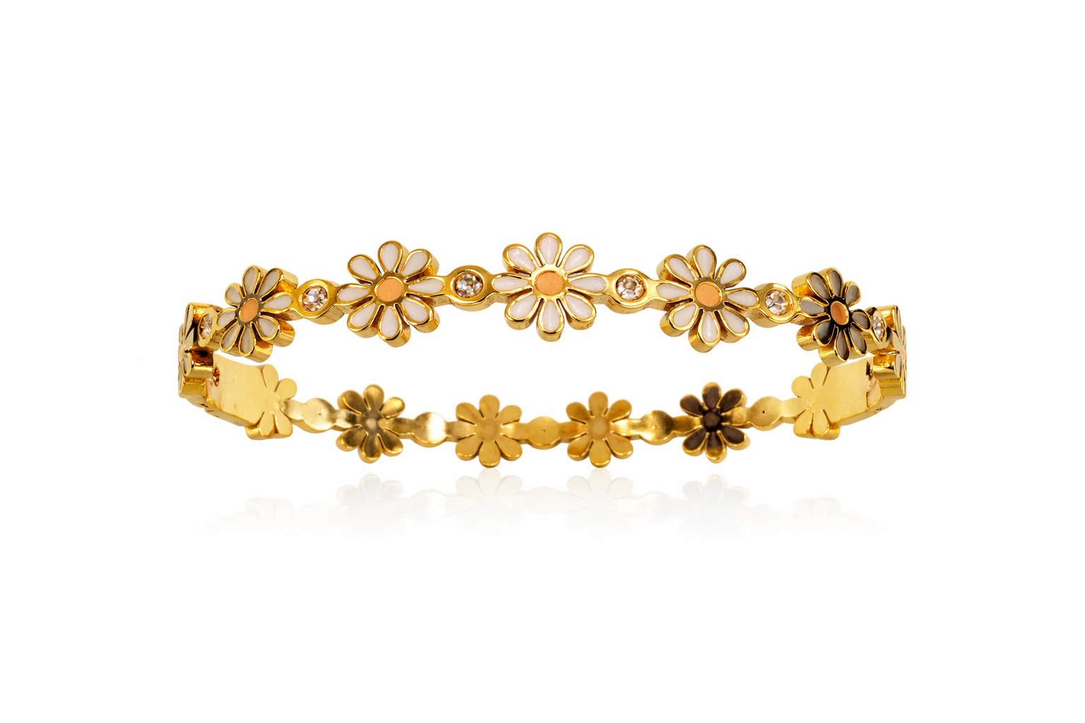 Golden Daisy Charm Bracelet