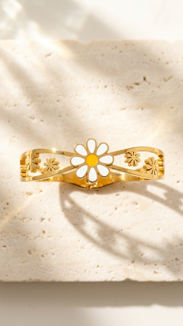 Daisy Bloom Gold Bangle