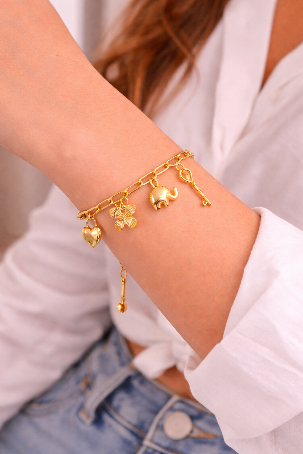 Chain Link Charms Bracelet