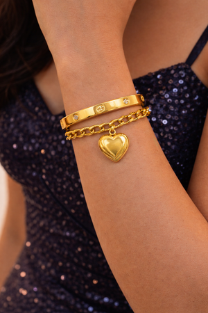 Links Chain Bracelet With Heart Charm |4| Mehrooh