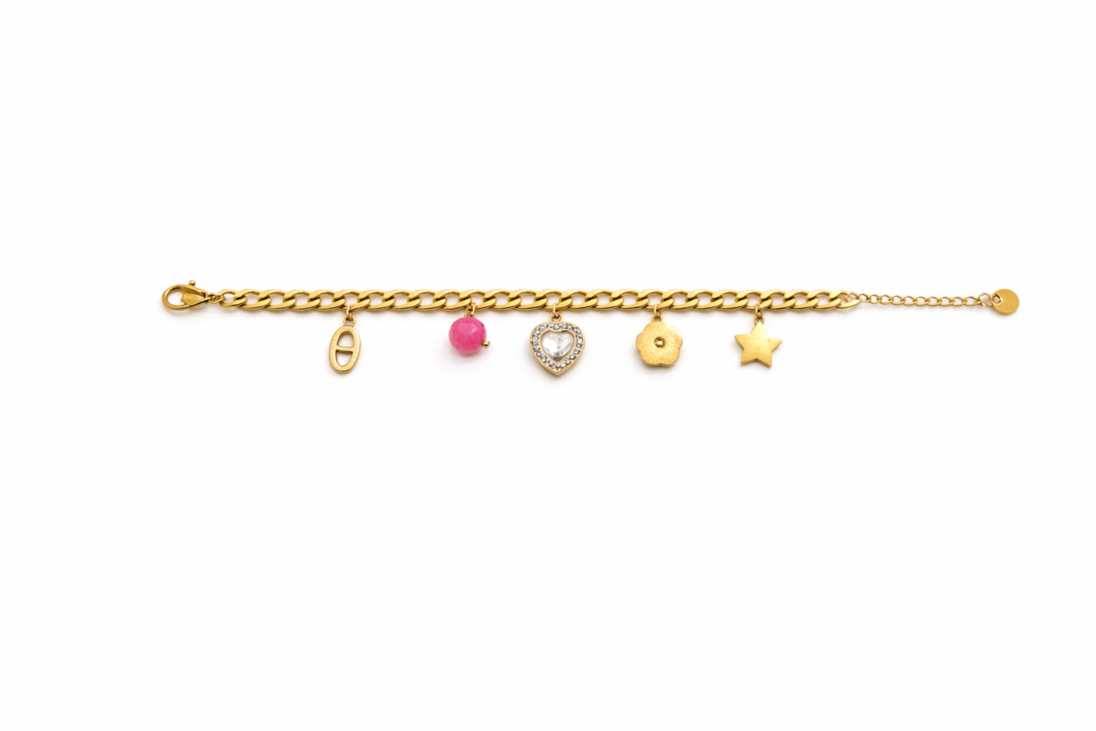 Multi Charm Gold Chain Bracelet |3| Mehrooh