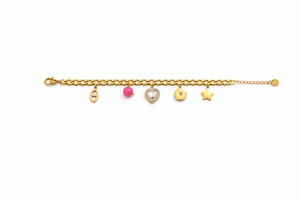 Multi Charm Gold Chain Bracelet |3| Mehrooh