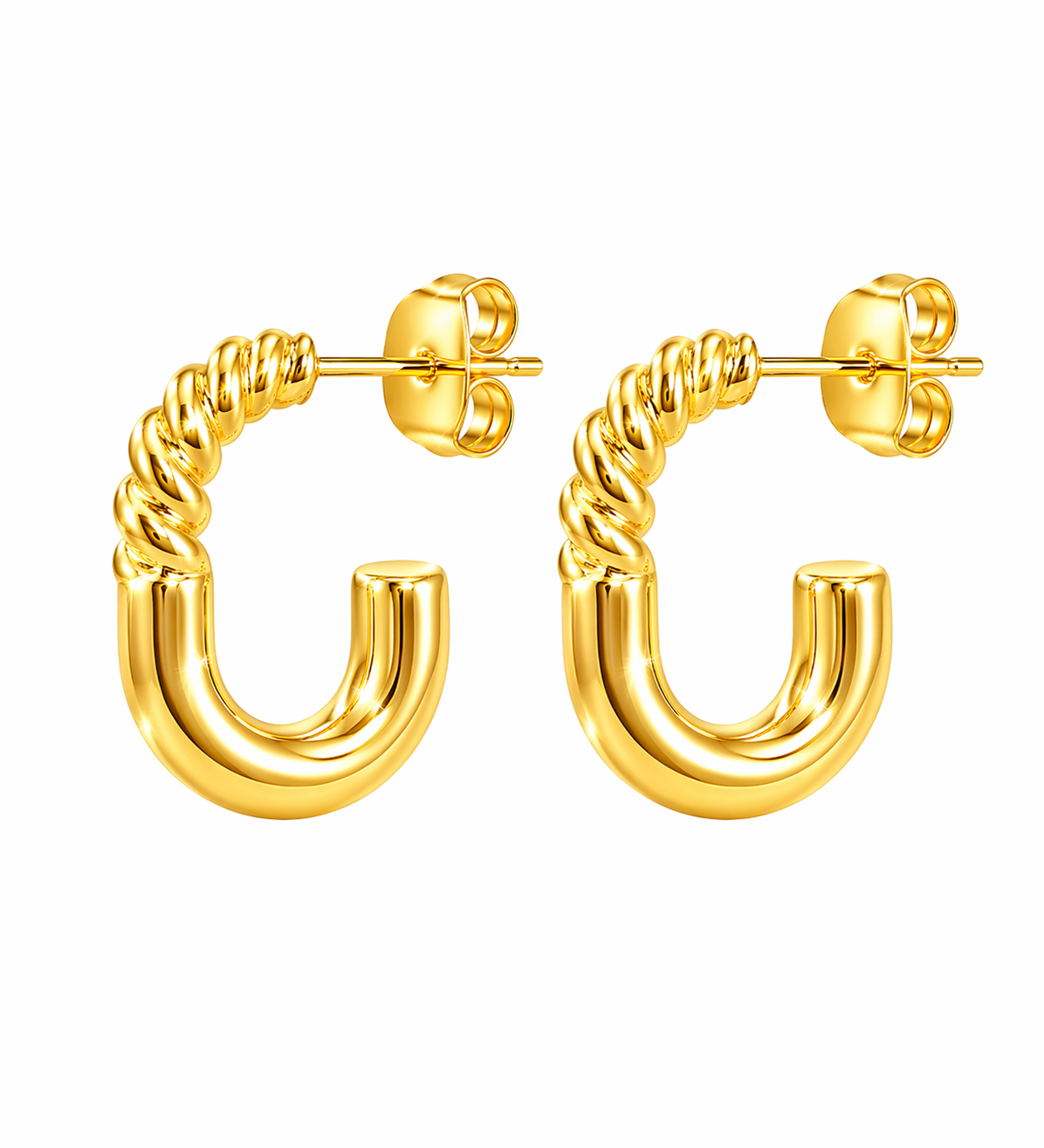 Twisted Glow Hoop Earrings