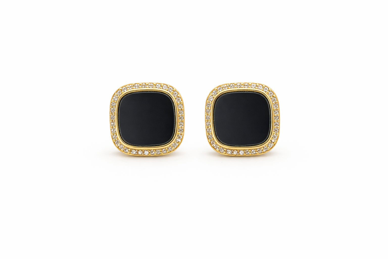 Black Clip on Stud earrings