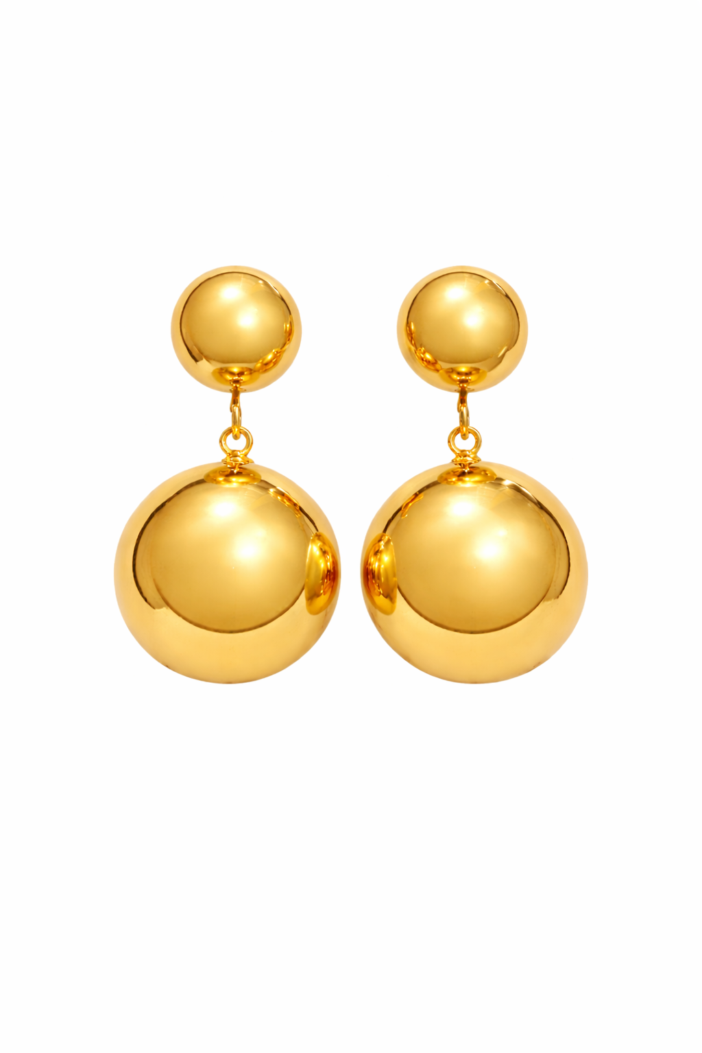 Golden Sphere Drop Earrings |3| Mehrooh