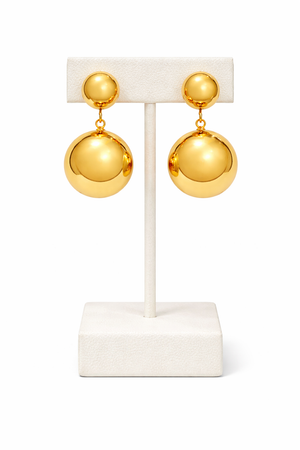 Golden Sphere Drop Earrings |2| Mehrooh