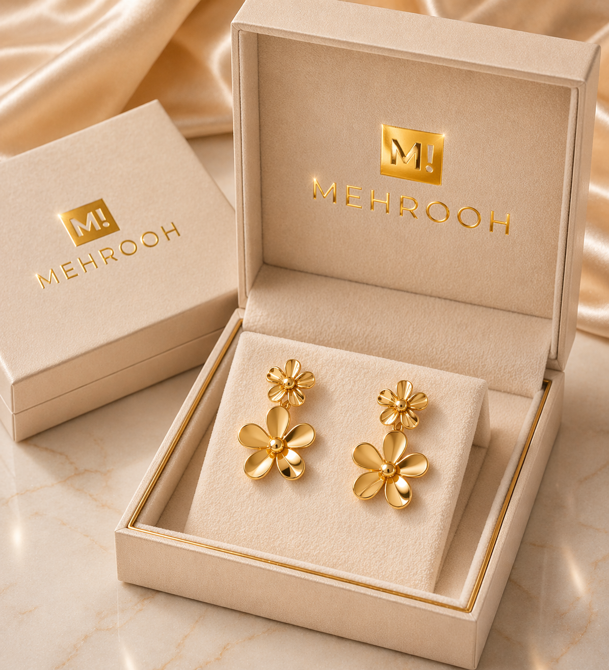 Golden Bloom Drop Earrings