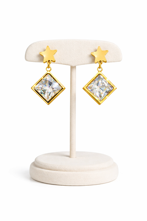 Star Crystal Drop Earrings |3| Mehrooh