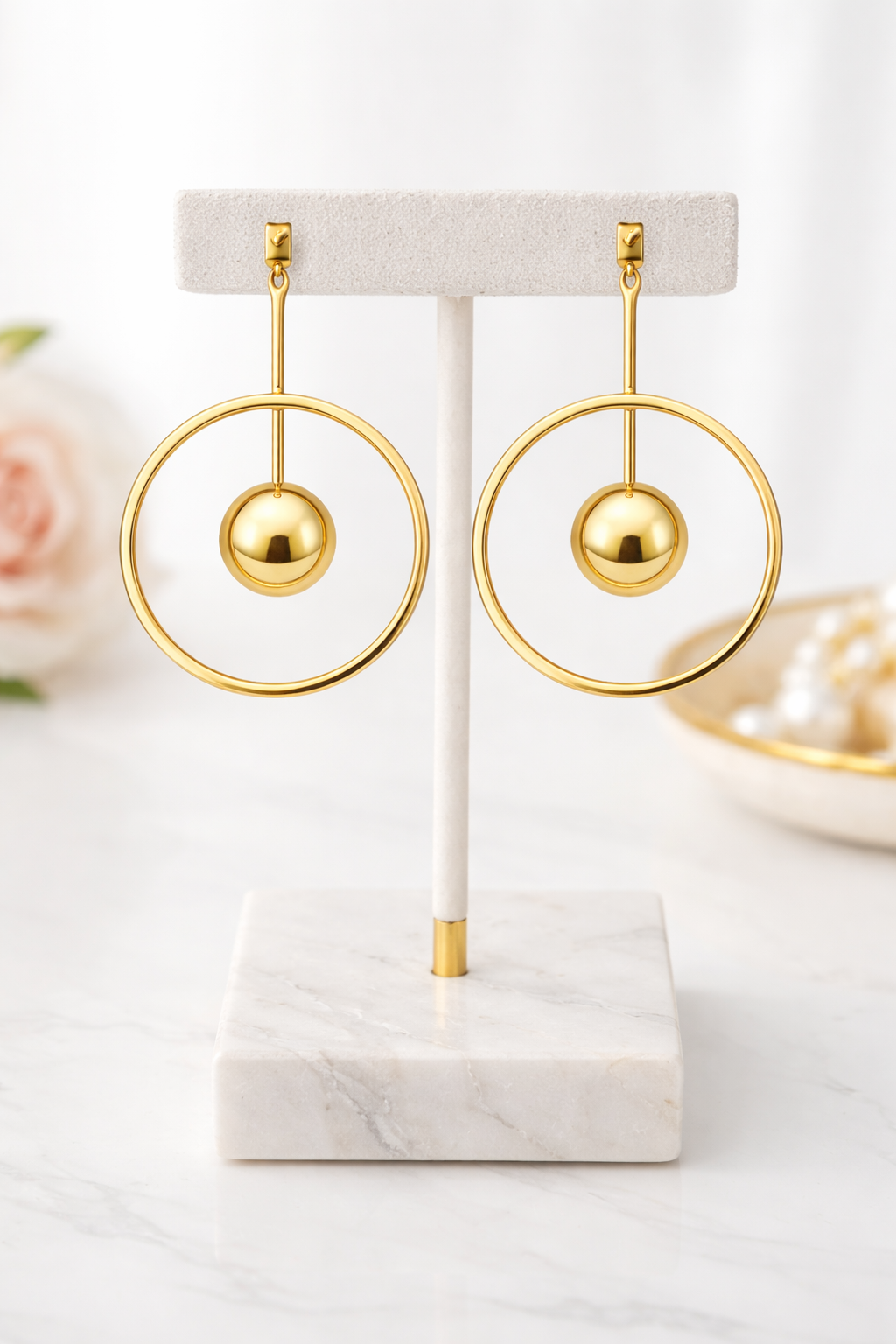 Golden Orbit Drop Earrings |4| Mehrooh