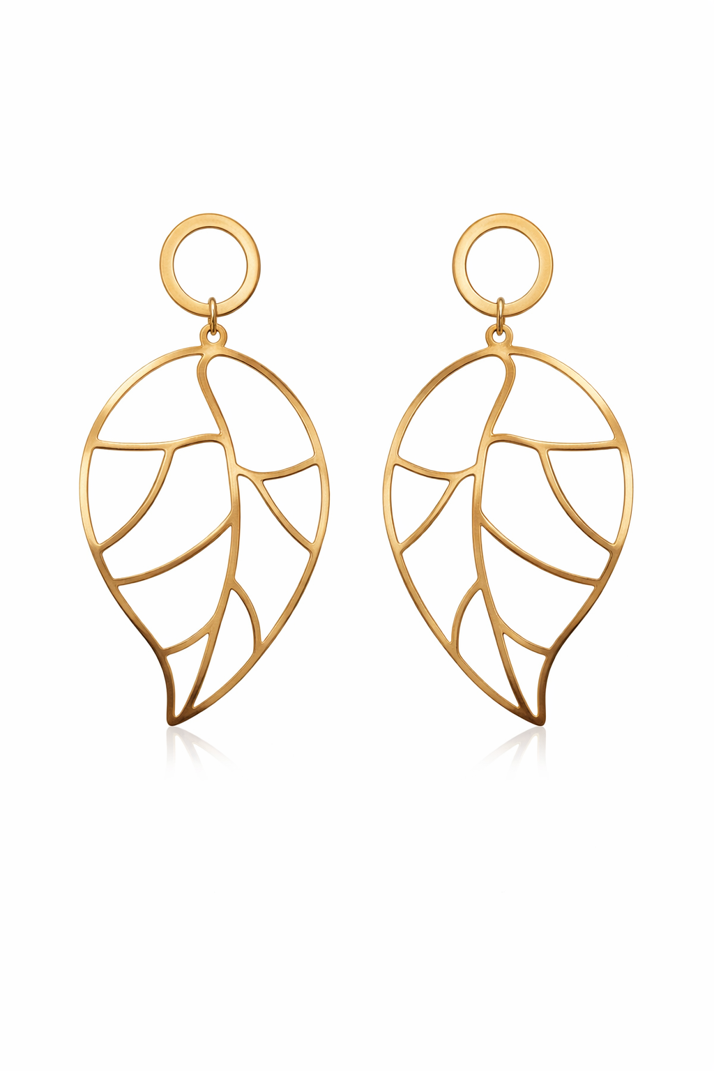 Golden Leaf Dangle Earrings