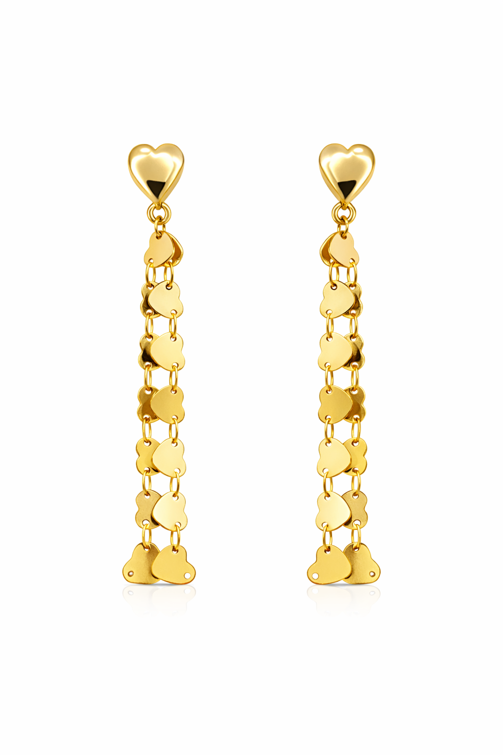 Heart Chain Dangle Earrings