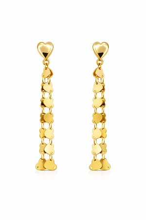 Heart Chain Dangle Earrings |1| Mehrooh