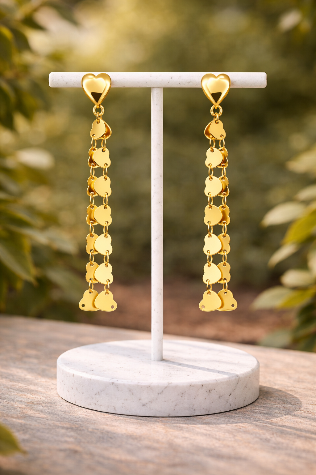 Heart Chain Dangle Earrings |3| Mehrooh