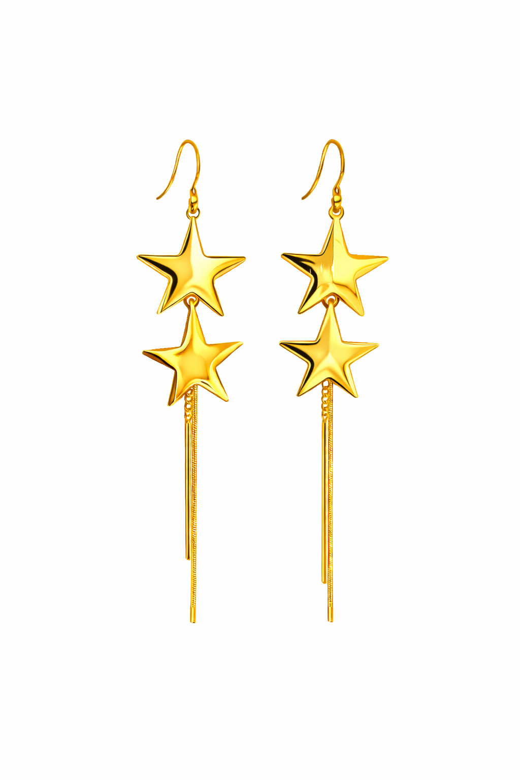 Star Dangle Earrings with Tassle