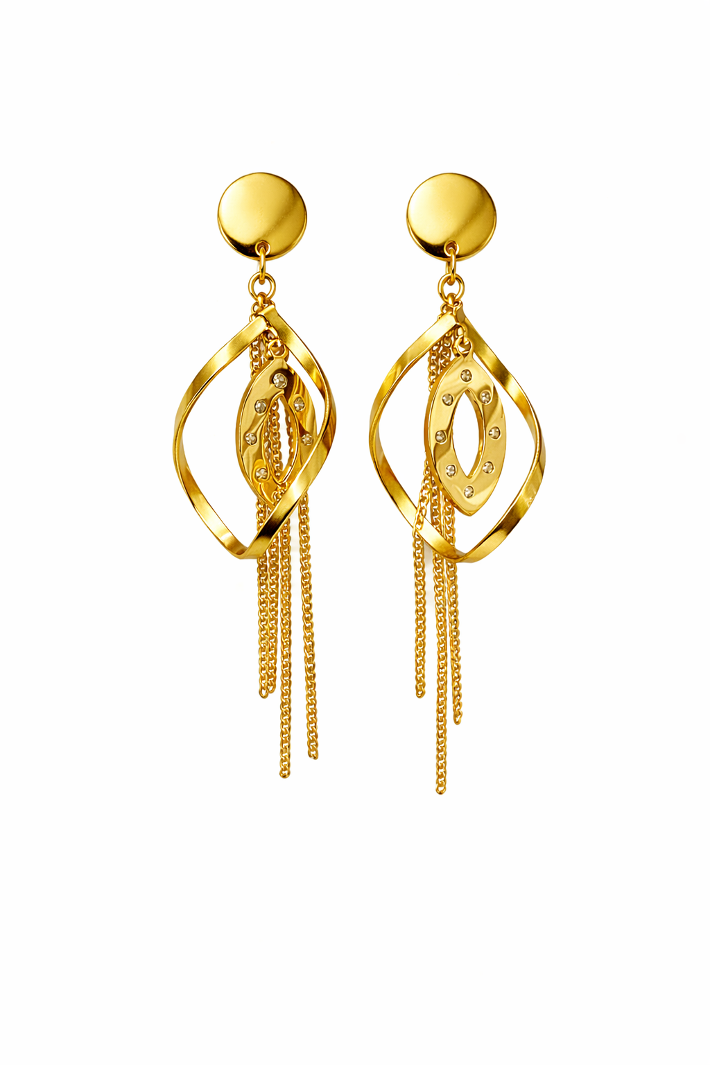 Layered Chain Dangle Earrings