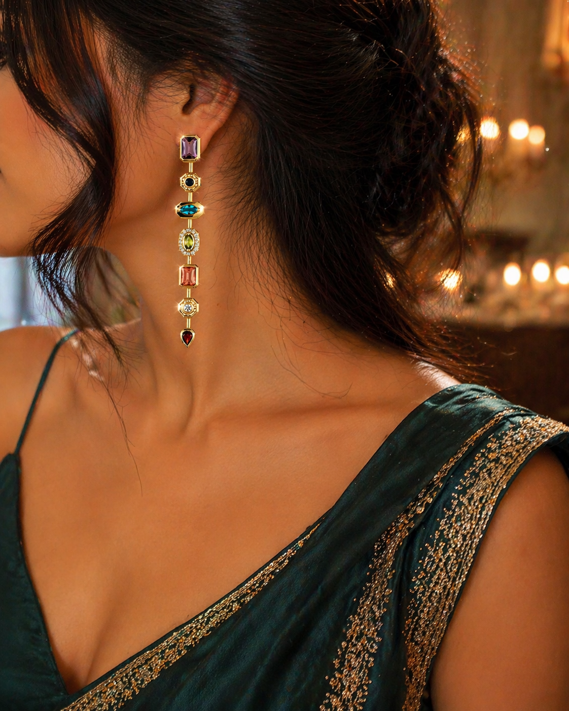 Celestial Gem Cascade Earrings