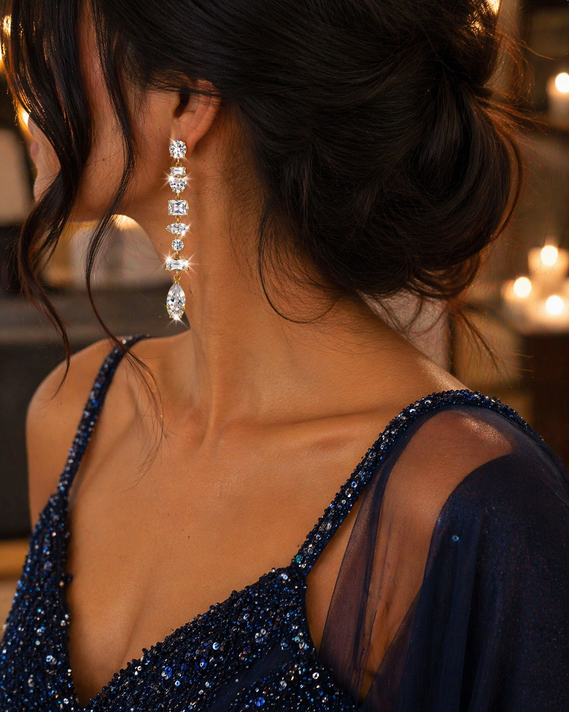 Radiant Crystal Cascade Earrings