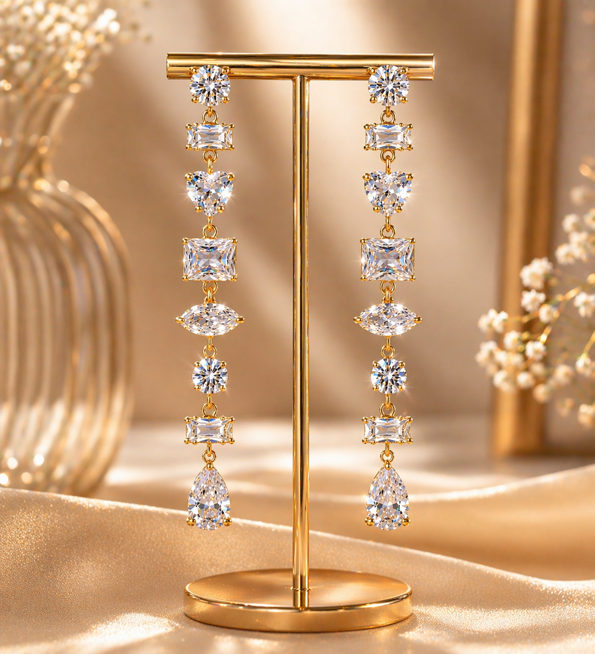 Radiant Crystal Cascade Earrings