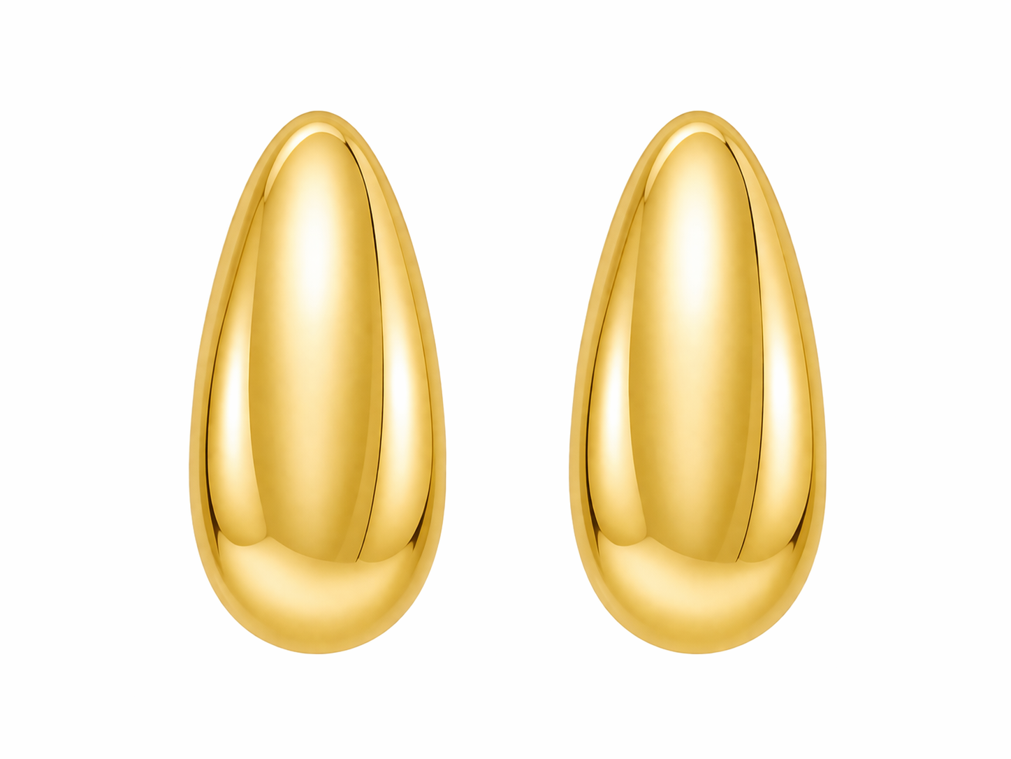 Gold Teardrop Stud Earrings