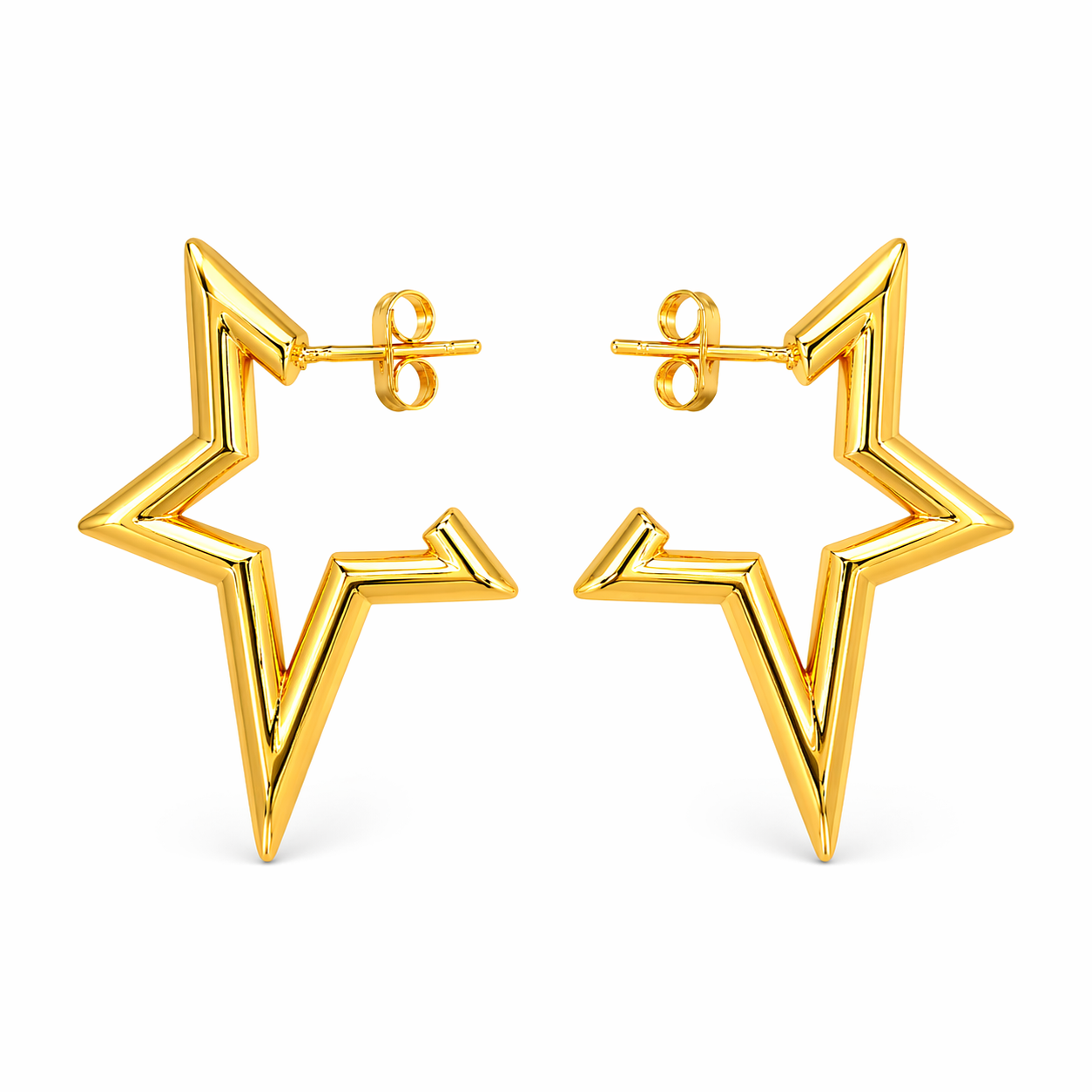 Golden Star Statement Earrings