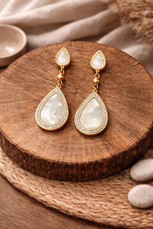 Pear Shape Pearl Drop Earrings |3| Mehrooh