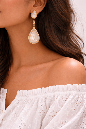 Pear Shape Pearl Drop Earrings |2| Mehrooh